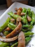 Shishito Pepper, Wiener Sausage, and Garlic Sauté
