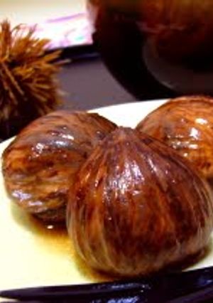 A picture of Chestnuts Simmered in their Skins.