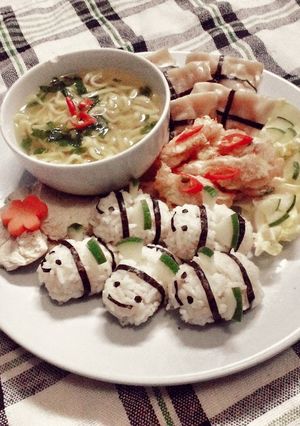 Foto resep Kyaraben Mie Kuah dan Nasi Kelinci