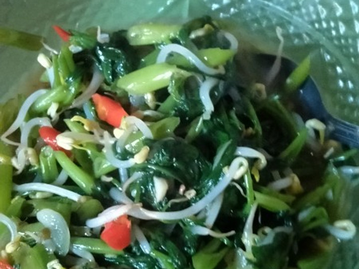Resep Tumis kangkung tauge Anti Gagal