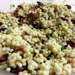 A picture of Israeli Couscous Salad With Cranberries And Pecans.