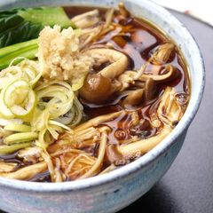 A picture of To Warm You Up! Piping Hot Ankake Mushroom Soba Noodles.