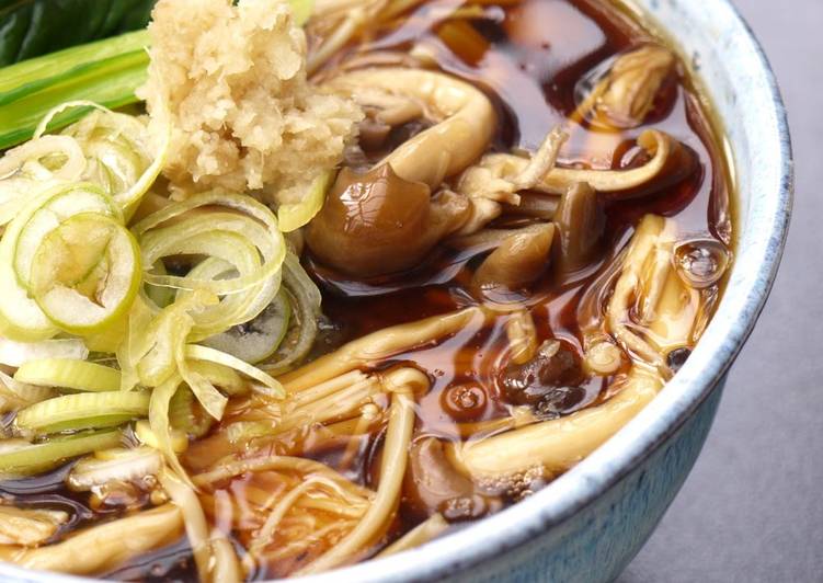 Easiest Way to Make Quick To Warm You Up! Piping Hot Ankake Mushroom Soba Noodles