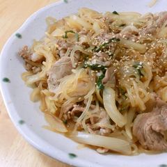 A picture of Pork and Shirataki Noodle Stir-Fry with Shiso.