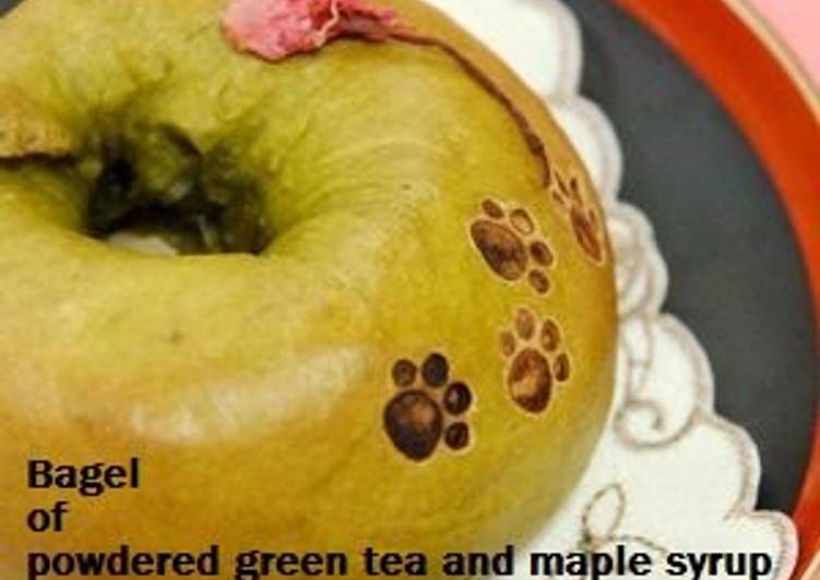Recipe of Award-winning Matcha Green Tea and Maple Syrup Bagels