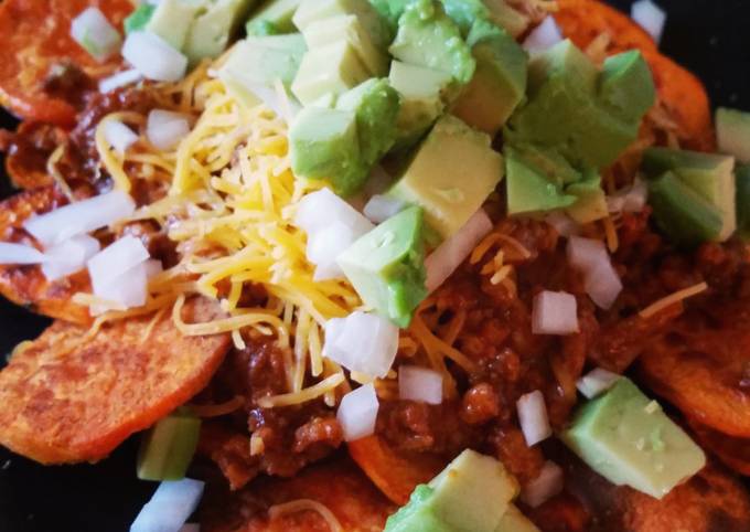 Sweet potato turkey nachos