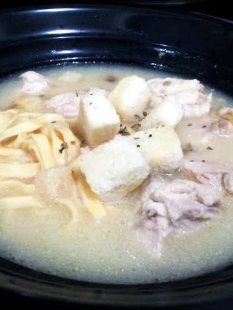 Simple Way Prepare Recipe Chicken Cendawan Egg Noodle Soup that is Really Delicious, Addictive}