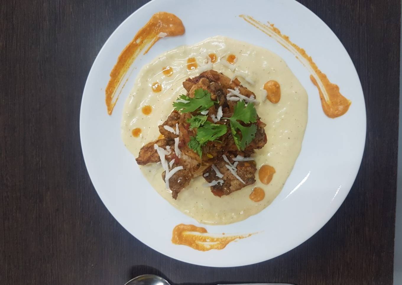 Chicken Teriyaki with garlic and cream sauce