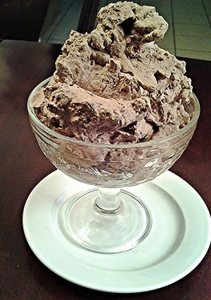 A picture of Chocolate Whipped Cream For Frosting, Topping and Dipping.