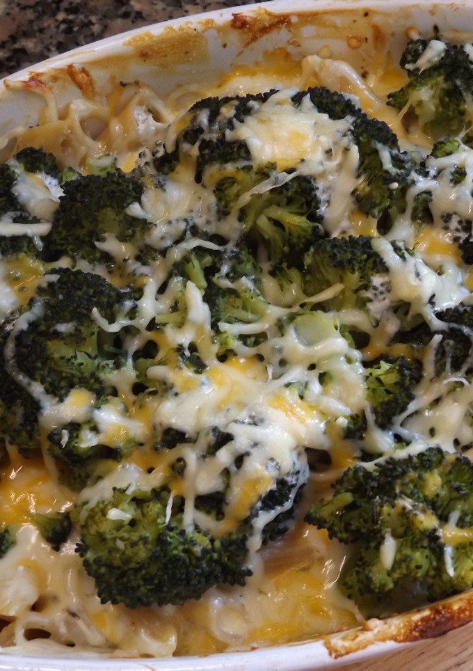 Una foto de Gratén de pasta integral y brécol con mascarpone