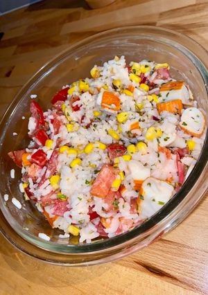 Une photo de Salade froide : riz & surimi