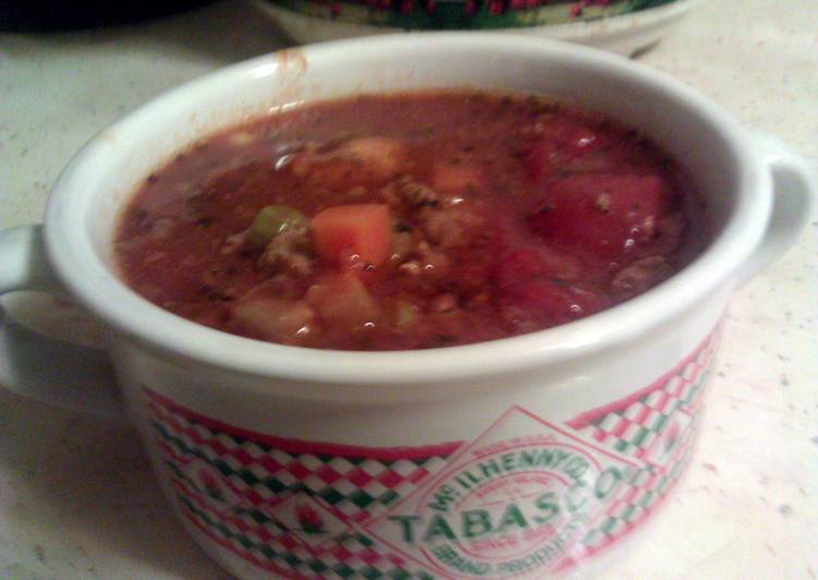 Simple Way to Make Homemade my mom&#39;s hambuger soup