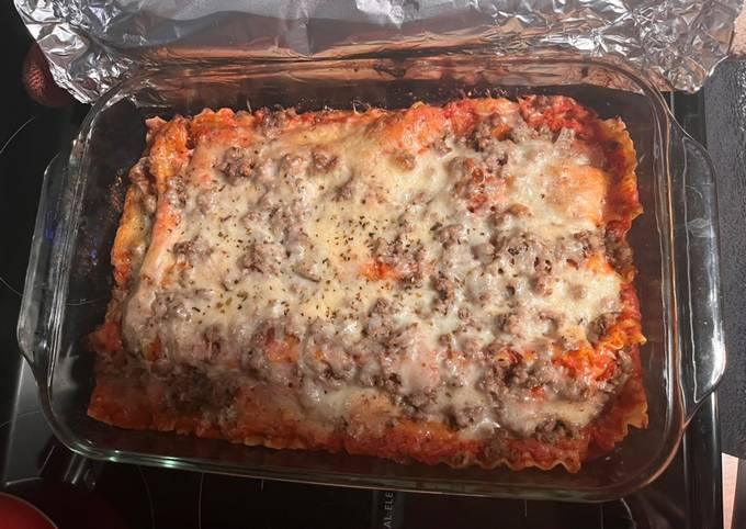 Quick & Easy Lasagna (no ricotta or cottage cheese)