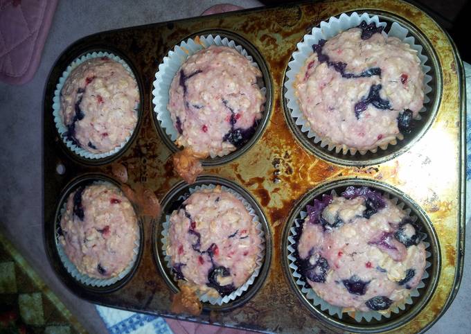 Recipe of Favorite Oatmeal blueberry muffins