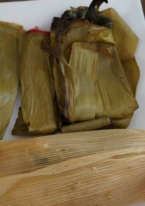 Una foto de Tamal de chile relleno San Diego