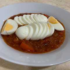 بيض مسلوق بالكشنة🍳-レシピのメイン写真
