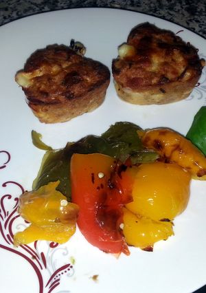 A picture of Savoury cheese and bacon muffins.