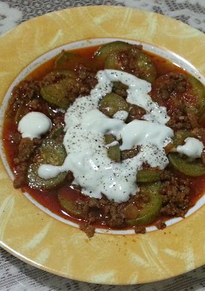 A picture of Musakka (kinda ratatouille with chopped meat).