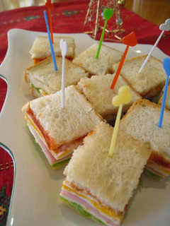 A picture of Christmas Cocktail Sandwiches.
