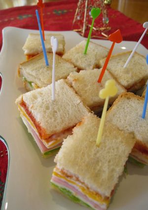 A picture of Christmas Cocktail Sandwiches.