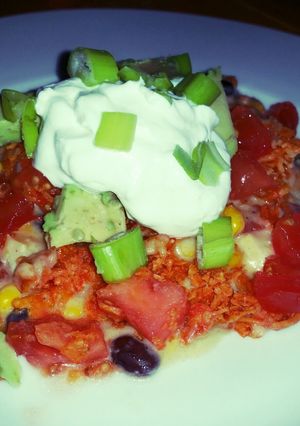 A picture of Nacho cheese Dorito casserole.