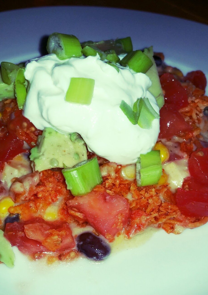 A picture of Nacho cheese Dorito casserole.