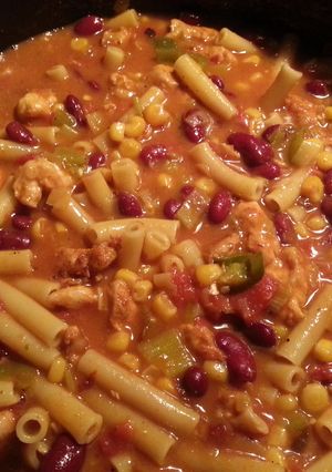 A picture of Mexican style minestrone.