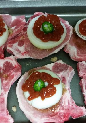A picture of Sweet Onion Baked Chops.