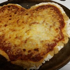 A picture of Heart Shaped Pepperoni Pizza (gluten-free).