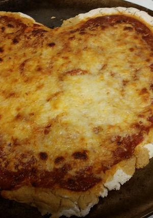 A picture of Heart Shaped Pepperoni Pizza (gluten-free).