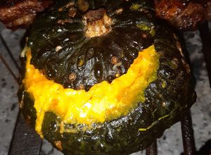 Una foto de Zapallo relleno asado
