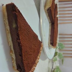 A picture of Rum Scented Chocolate Tart for Valentine's Day.