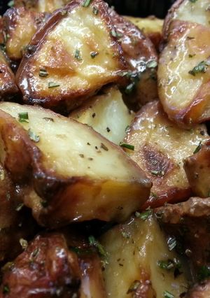 A picture of Herb Roasted Potatoes with Honey Mustard.