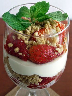 A picture of Strawberry cheesecake Parfait.