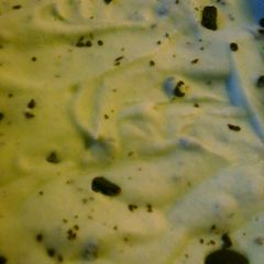 A picture of Mint chocolate chip ice cream.