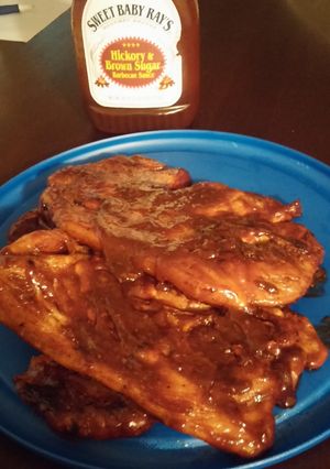 A picture of Saucy BBQ Skillet Pork Steaks.