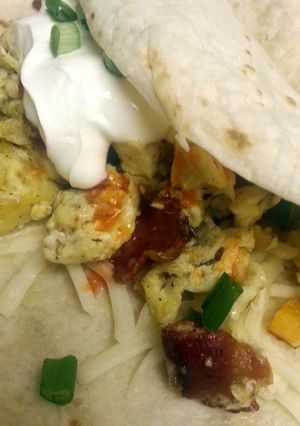 A picture of Carin's Breakfast Burritos.
