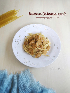 Foto resep 491.Fettucine Carbonara simple