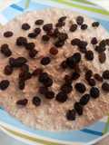 Avena con cacao y pasas