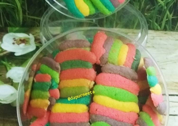 Resep Lidah kucing rainbow (tanpa cetakan lidah kucing) yang Sempurna