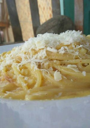 Foto resep Spagetti carbonara (tanpa susu)