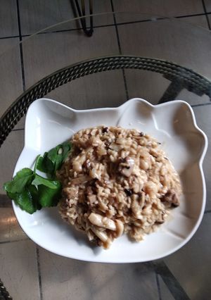 義大利雞肉野蕈燉飯 的食譜成品照片