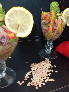 Una foto de Ceviche de lentejas