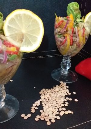 Una foto de Ceviche de lentejas