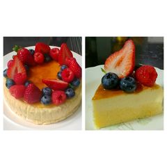 A picture of Yuzu Berries Souffle Cheesecake.