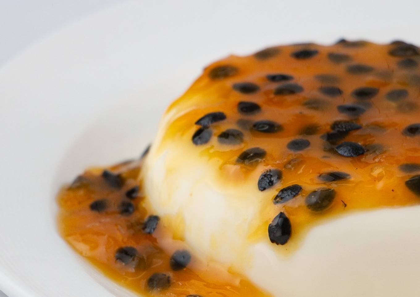 Panna Cotta with Passion Fruit Sauce