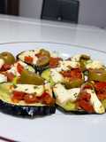 Bruschetta de Beringela com queijo e tomate