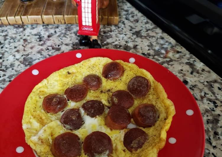 Scrambled egg with hotdogs 🌭?