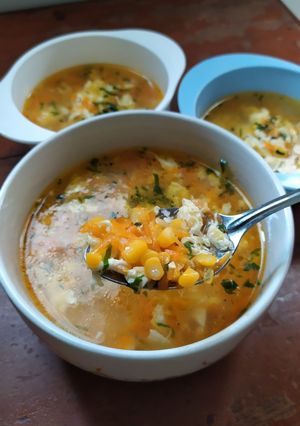 Foto resep Sup jagung pelangi