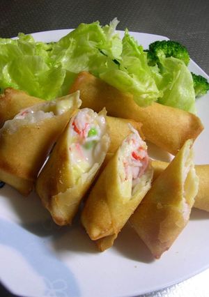 A picture of Cream Croquette-Style Spring Rolls.